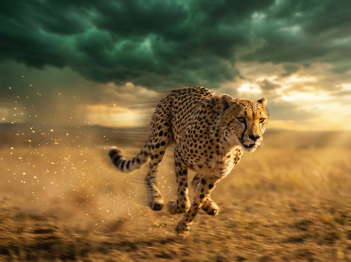 明星-猎豹百米冲刺视频