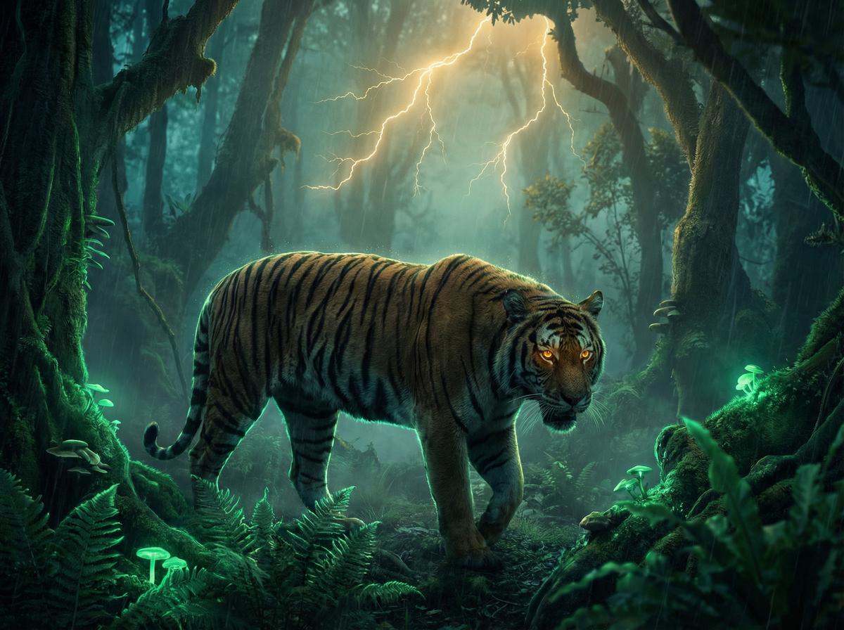 明星-孟加拉虎丛林狩猎视频