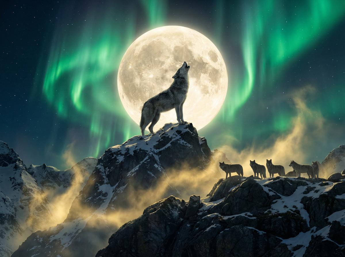 明星-灰狼月夜嚎叫视频